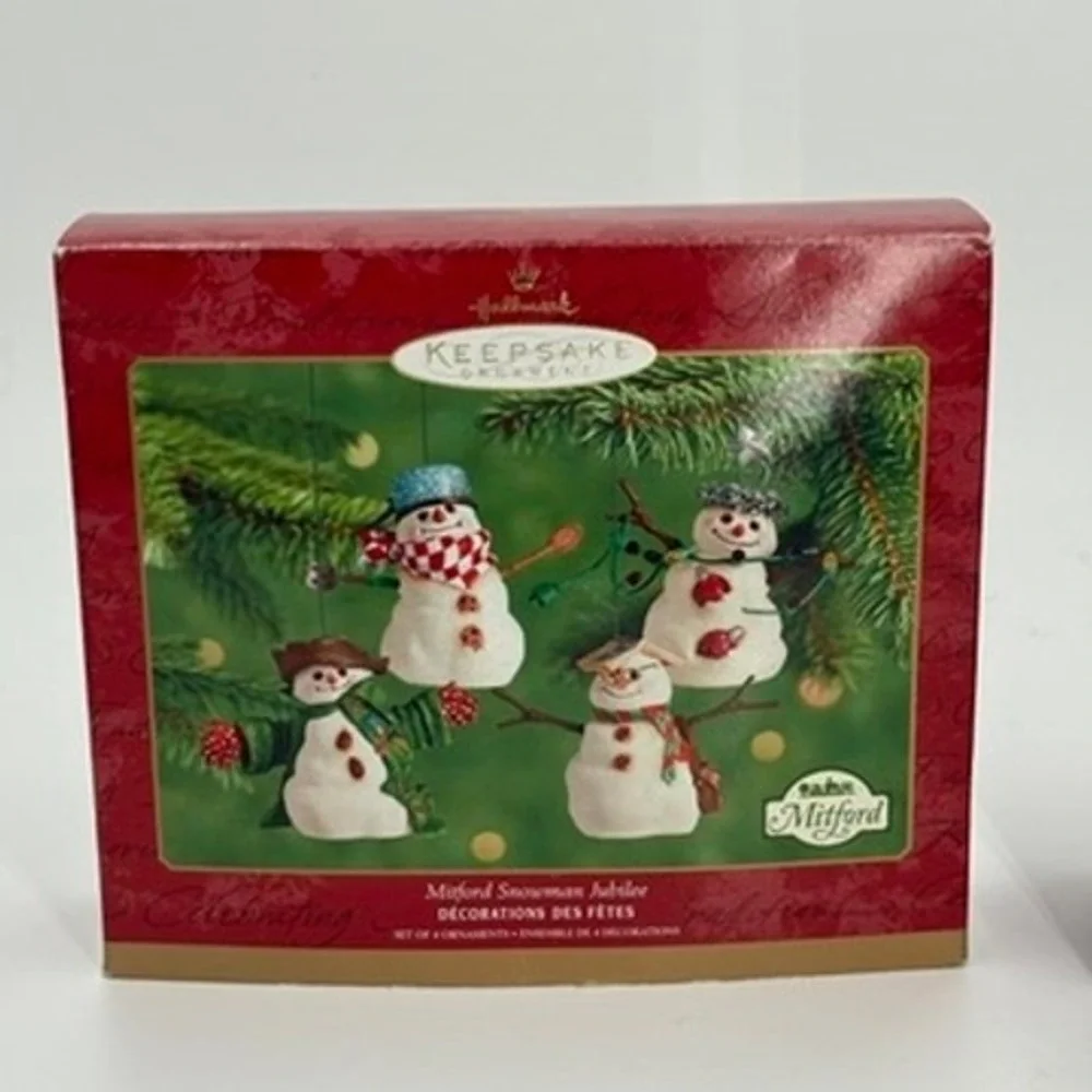 Hallmark Snowmen of Mitford Ornament Lot of 3 Jubilee Race Down‎ Main Street Max